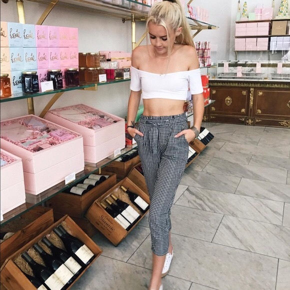 LF Pants - LF Gingham Paperbag Pants